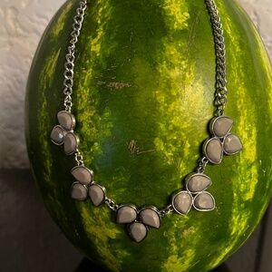 Whitmore Light Gray Bauble Stone Collar Necklace